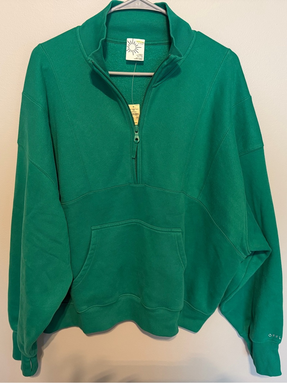 NWT OFFLINE By Aerie Cloud Fleece Seamed Quarter-Zip Sweatshirt – XL